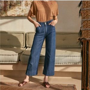 Wrap London wide leg crop Jean.